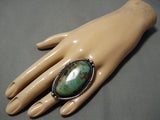 One Of Largest Vintage Native American Navajo Royston Turquoise Sterling Silver Ring Old-Nativo Arts