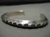 Amazing Vintage Navajo Deep Stampings Sterling Silver Native American Bracelet-Nativo Arts