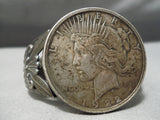 Very Old Vintage Native American Navajo Sterling Silver Coin Bracelet-Nativo Arts