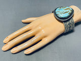 Dramatic Native American Navajo #8 Turquoise Mine Sterling Silver Bracelet-Nativo Arts