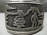 One Of The Most Rare Vintage Native American Navajo Thomas Singer Sterling Silver Bracelet-Nativo Arts