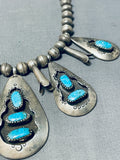 Jimmy Henderson Vintage Native American Navajo Turquoise Sterling Silver Necklace-Nativo Arts