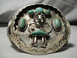 Best Vintage Native American Navajo Turquoise Kachina Sterling Silver Bracelet Old Cuff-Nativo Arts