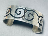 Waving Swirl Vintage Native American Navajo Hand Tooled Sterling Silver Bracelet-Nativo Arts
