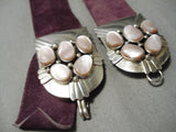Exquisite Vintage Native American Navajo Sterling Silver Pearl Buckle Belt-Nativo Arts