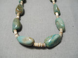 Native American Impressive Vintage Santo Domingo Royston Turquoise Sterling Silver Necklace-Nativo Arts