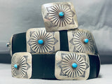 Hand Tooled Vintage Native American Navajo Sterling Silver Concho Belt-Nativo Arts
