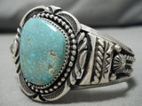 Important Native American Navajo Jeanette Dale Turquoise Sterling Silver Bracelet-Nativo Arts
