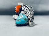 Excellent Vintage Native American Navajo Morenci Turquoise Sterling Silver Ring-Nativo Arts