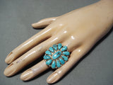 Justin Wilson Vintage Navajo Native American Turquoise Sterling Silver Ring-Nativo Arts