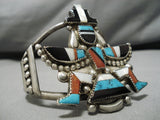 Important Vintage Native American Zuni Gary Vacit Turquoise Sterling Silver Kachina Bracelet-Nativo Arts