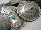 Important Vintage Native American Navajo Goodluck Rare Turquoise Sterling Silver Concho Eblt-Nativo Arts