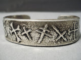 Exceptional Vintage Native American Navajo Cross Chirstian Sterling Silver Bracelet-Nativo Arts