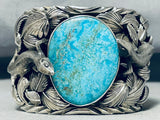Native American 217 Gram Monster Lizard San Felipe Turquoise Sterling Silver Bracelet-Nativo Arts