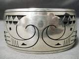 Important Vintage Native American Hopi Bobby Terva Sterling Silver Rounded Bracelet-Nativo Arts