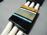 Native American One Of The Biggest Santo Domingo Turquoise Inlay Pearl Necklace-Nativo Arts