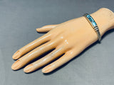 Important Vintage Native American Navajo Ray Tracey Turquoise Inlay Sterling Silver Bracelet-Nativo Arts