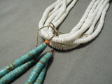 Rare Vintage Santo Domingo Native American Navajo Heishi Turquoise Necklace Old Jacla-Nativo Arts