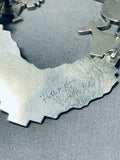 One Of The Most Detailed Vintage Native American Navajo Petroglyph Sterling Silver Necklace-Nativo Arts