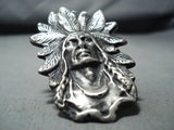 Outstanding Heavy San Felipe Sterling Silver Chief Ring-Nativo Arts