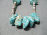 Native American Very Rare!! Vintage Santo Domingo #8 Turquoise Sterling Silver Necklace Old-Nativo Arts