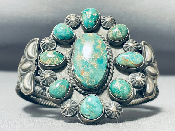 Best Vintage Native American Navajo Royston Turquoise Coiled Sterling Silver Bracelet-Nativo Arts
