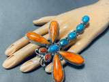 The Best Native American Navajo Turquoise Sterling Silver Shell Dragonfly Ring-Nativo Arts