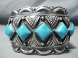 Tremendous Native American Navajo 6 Kingman Turquoise Sterling Silver Huge Bracelet-Nativo Arts