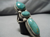 Important Vintage Native American Navajo Rick Martinez Royston Turquoise Sterling Silver Ring-Nativo Arts