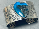 Stunning San Felipe Huge Pilot Mountain Turquoise Sterling Silver Bracelet-Nativo Arts