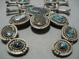 312 Gram Vintage Native American Jewelry Navajo Bisbee Turquoise Sterling Silver Squash Blossom Necklace-Nativo Arts