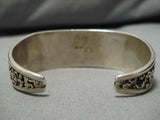 Important Vintage Native American Navajo Tommy Jackson Turquoise Inlay Sterling Silver Bracelet-Nativo Arts