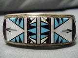 Important Vintage Native American Navajo Tommy Jackson Turquoise Inlay Sterling Silver Bracelet-Nativo Arts