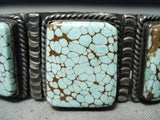 Very Rare Early Deposit #8 Turquoise Vintage Native American Navajo Sterling Silver Bracelet-Nativo Arts