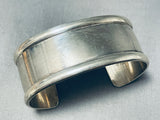 Superb Native American Laguna Signed Handcarved Sterling Silver Smooth Bracelet-Nativo Arts