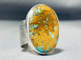 Dazzling Native American Navajo Blue Green Turquoise Sterling Silver Ring-Nativo Arts