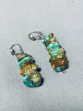 Superb Vintage Native American Navajo Royston Turquoise Stones Sterling Silver Earrings-Nativo Arts