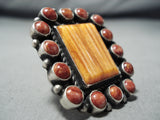Amazing Navajo Spiny Oyster Sterling Silver Ring Native American-Nativo Arts