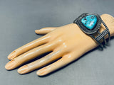One Of The Finest Vintage Native American Navajo Nevada Turquoise Sterling Silver Bracelet-Nativo Arts