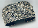 One Of The Most Detailed Vintage Native American Navajo Jungle Sterling Silver Bracelet-Nativo Arts