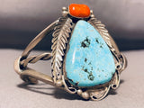 Rare Mine Vintage Native American Navajo Gilber Turquoise Sterling Silver Bracelet-Nativo Arts