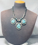 Unique Vintage Native American Navajo Turquoise Heishi Sterling Silver Necklace-Nativo Arts