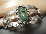 Early Vintage Native American Navajo Royston Turquoise Sterling Silver Bracelet Old-Nativo Arts