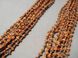 Native American Amazing Coriz Navajo Coral Heishi Sterling Silver Necklace-Nativo Arts