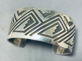 Freddy Douglas Native American Navajo Signed Sterling Silver Bracelet-Nativo Arts