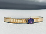 Smithsonian Artist Vintage Native American Navajo Amethyst Gold Sterling Silver Bracelet-Nativo Arts
