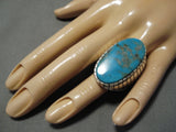 Huge Men's Navajo Native American Turquoise Sterling Silver Ring-Nativo Arts