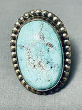 Marvelous Vintage Native American Navajo #8 Turquoise Sterling Silver Ring-Nativo Arts