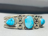 Lasso Love Vintage Native American Navajo Turquoise Sterling Silver Bracelet Old-Nativo Arts