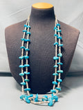 Native American 175 Grams Vintage Authentic Santo Domingo Turquoise Heishi Necklace Old-Nativo Arts